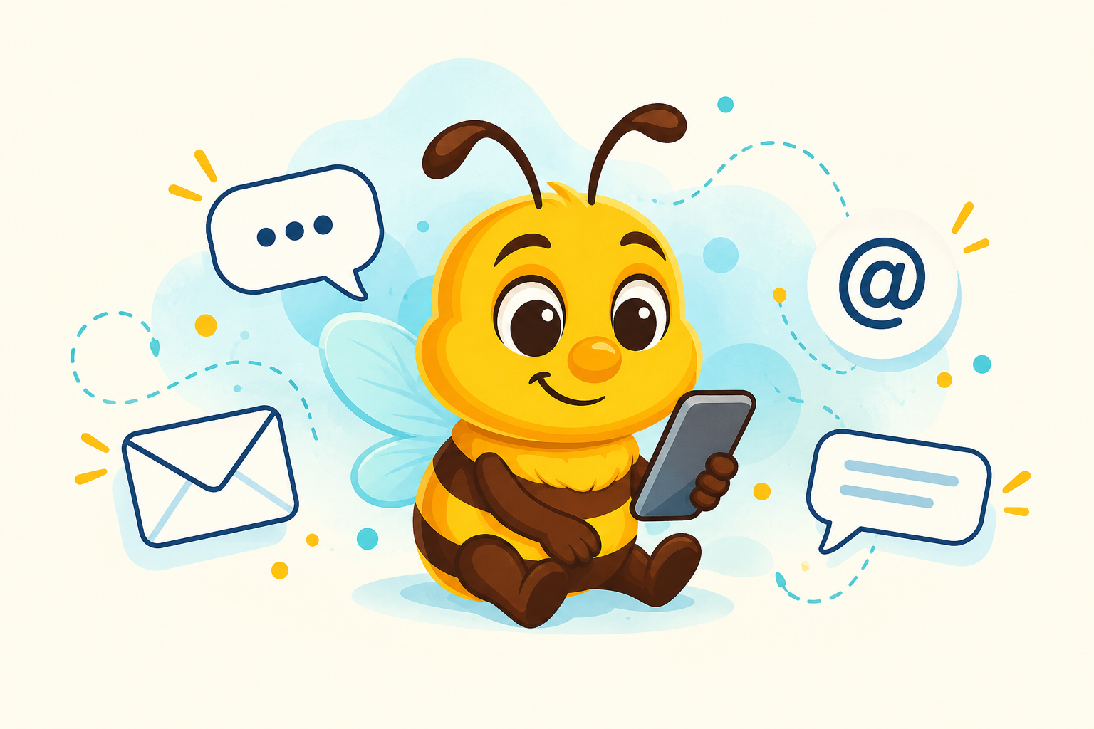 beezubi Biene mit Smartphone